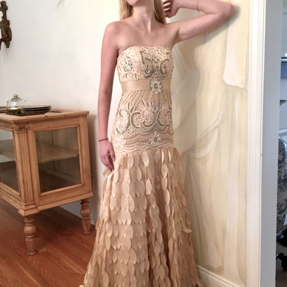 SUE WONG Nocturne Collection Formal Beaded Gown for Wedding, Red Carpet, Rare,